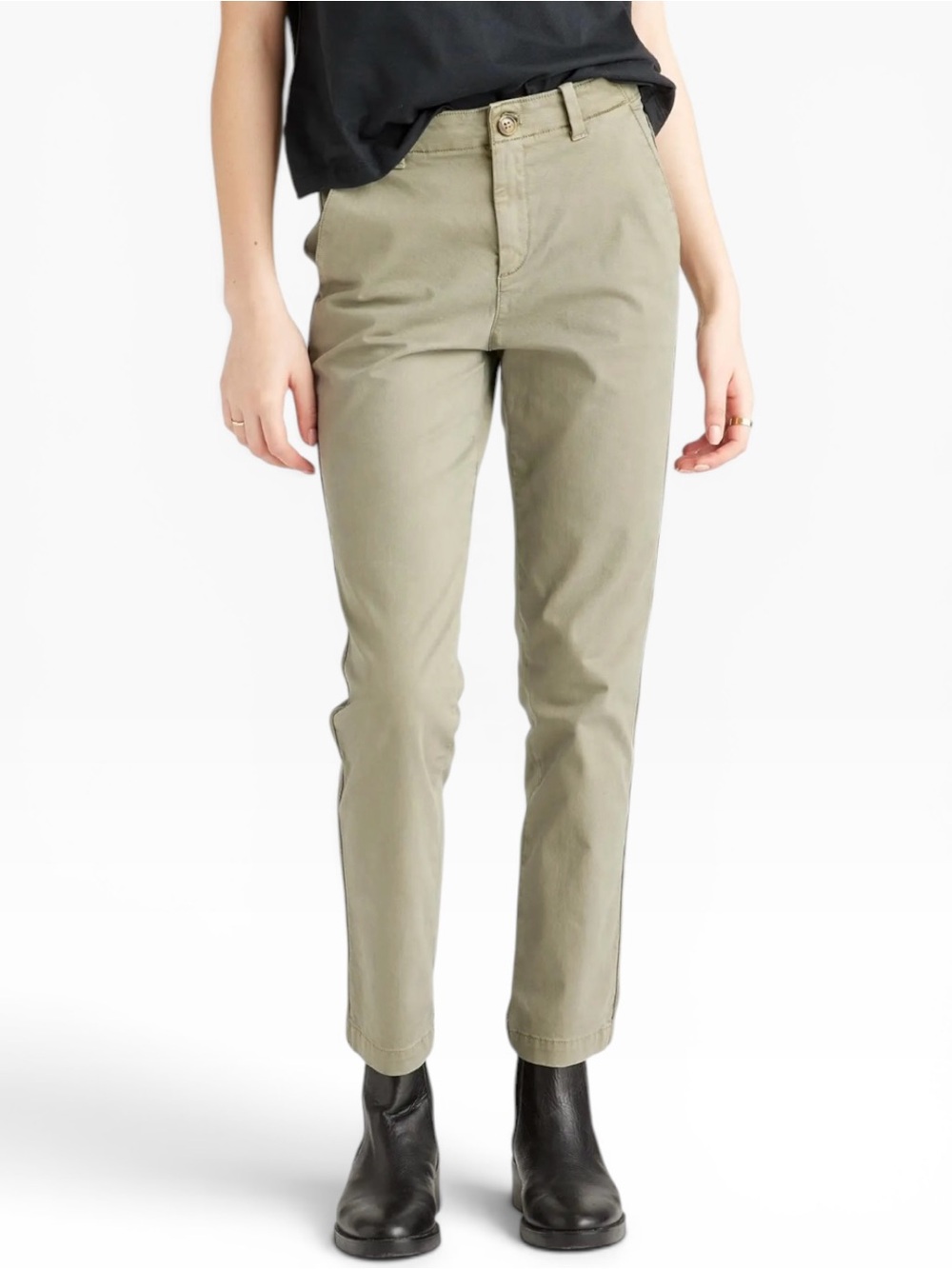 Quince Cotton Twill Girlfriend Chino Pants Olive Size 31
